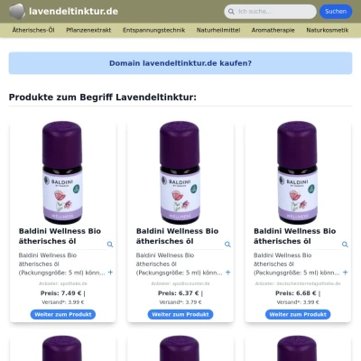 Screenshot lavendeltinktur.de