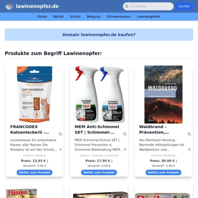 Screenshot lawinenopfer.de