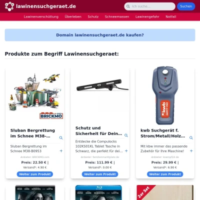 Screenshot lawinensuchgeraet.de