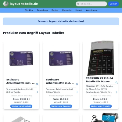 Screenshot layout-tabelle.de