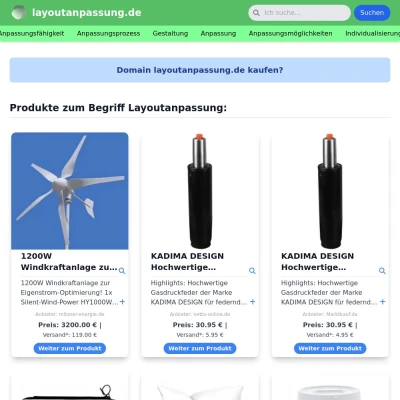 Screenshot layoutanpassung.de