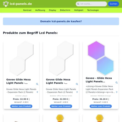 Screenshot lcd-panels.de