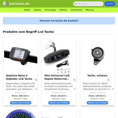 Screenshot lcd-tacho.de