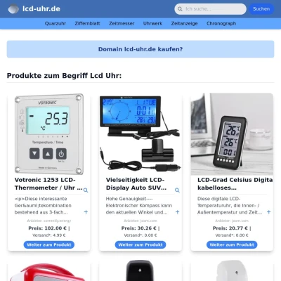Screenshot lcd-uhr.de