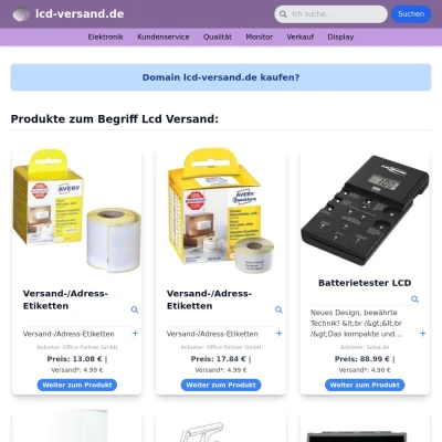 Screenshot lcd-versand.de
