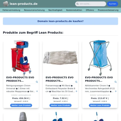 Screenshot lean-products.de