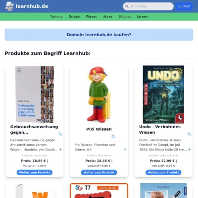 Screenshot learnhub.de