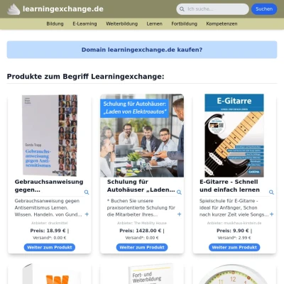 Screenshot learningexchange.de