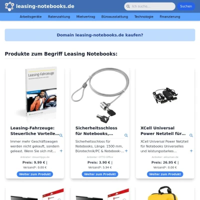 Screenshot leasing-notebooks.de