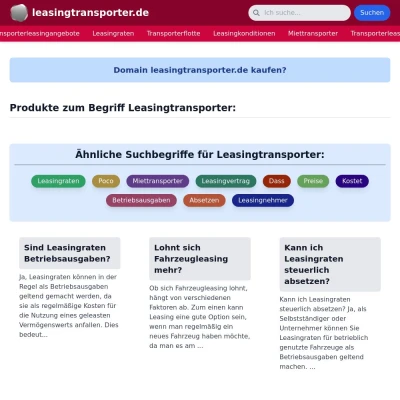 Screenshot leasingtransporter.de