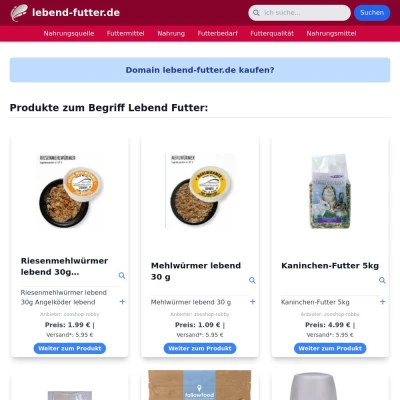 Screenshot lebend-futter.de