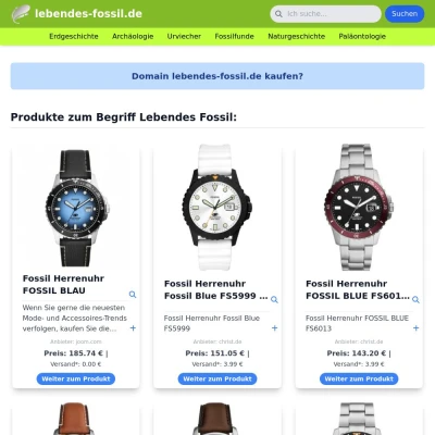 Screenshot lebendes-fossil.de
