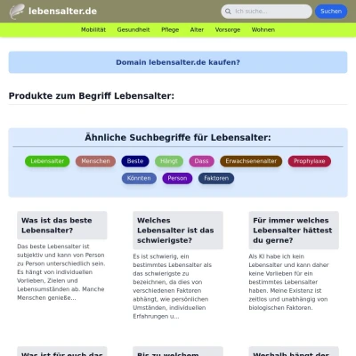 Screenshot lebensalter.de