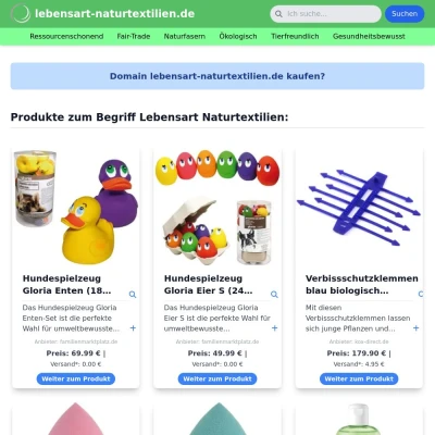 Screenshot lebensart-naturtextilien.de