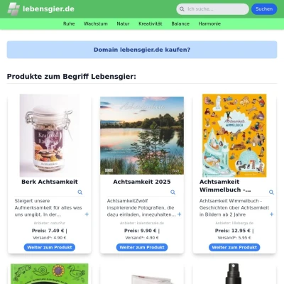 Screenshot lebensgier.de