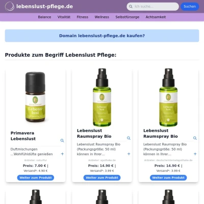 Screenshot lebenslust-pflege.de