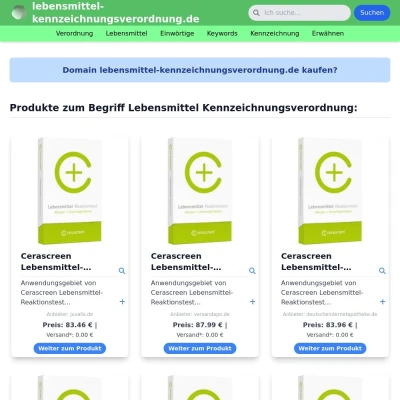 Screenshot lebensmittel-kennzeichnungsverordnung.de