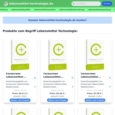 Screenshot lebensmittel-technologie.de