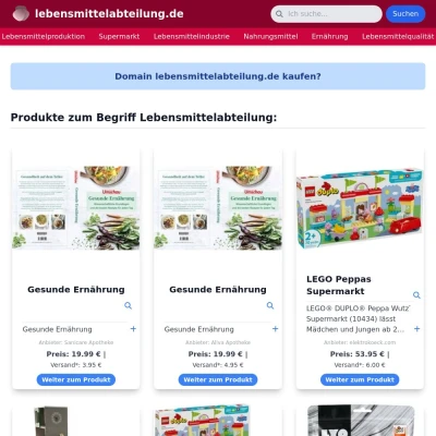 Screenshot lebensmittelabteilung.de