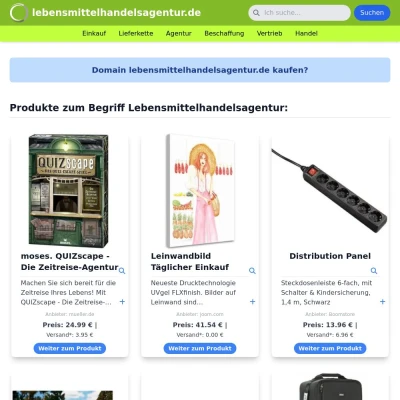 Screenshot lebensmittelhandelsagentur.de