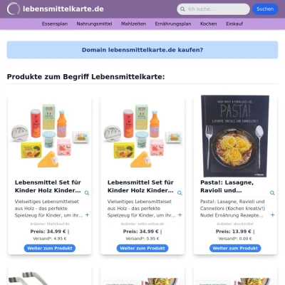 Screenshot lebensmittelkarte.de