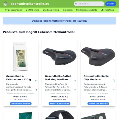 Screenshot lebensmittelkontrolle.eu