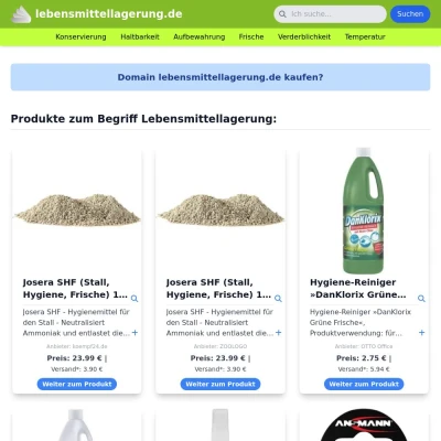 Screenshot lebensmittellagerung.de