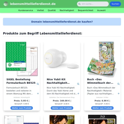 Screenshot lebensmittellieferdienst.de