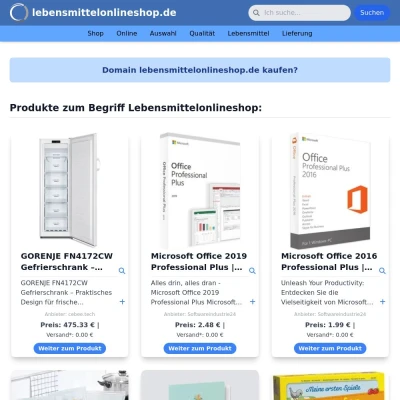 Screenshot lebensmittelonlineshop.de