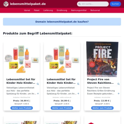 Screenshot lebensmittelpaket.de