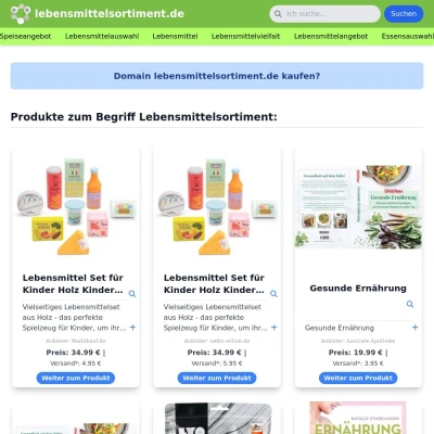 Screenshot lebensmittelsortiment.de