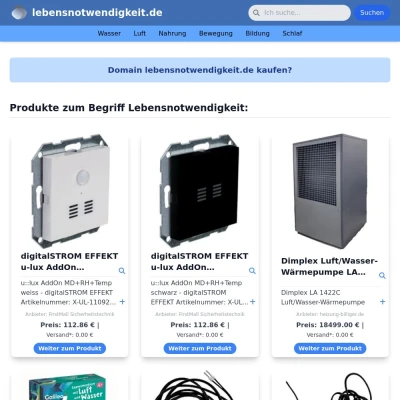 Screenshot lebensnotwendigkeit.de