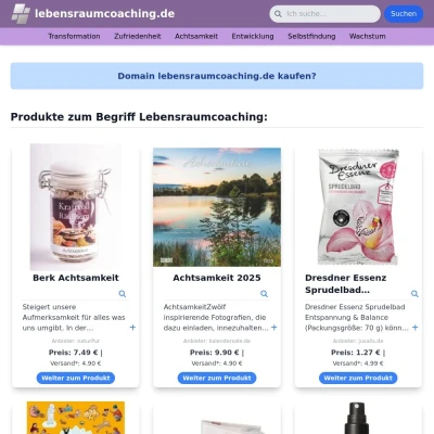 Screenshot lebensraumcoaching.de