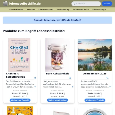 Screenshot lebensselbsthilfe.de