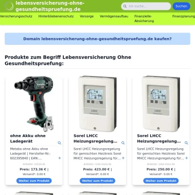 Screenshot lebensversicherung-ohne-gesundheitspruefung.de