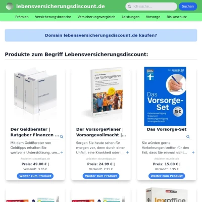 Screenshot lebensversicherungsdiscount.de