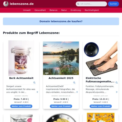 Screenshot lebenszone.de