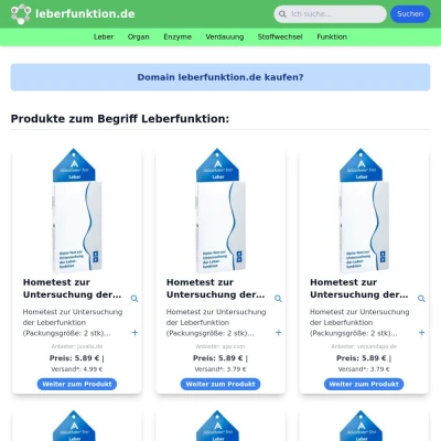 Screenshot leberfunktion.de