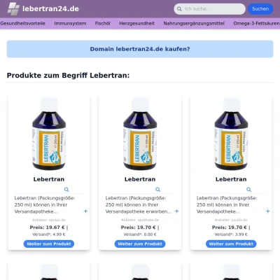 Screenshot lebertran24.de