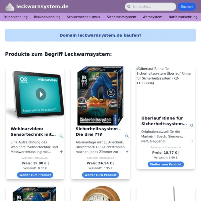 Screenshot leckwarnsystem.de