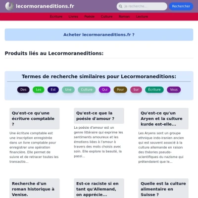 Screenshot lecormoraneditions.fr