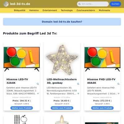 Screenshot led-3d-tv.de