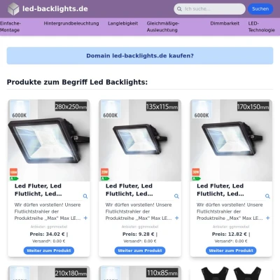 Screenshot led-backlights.de