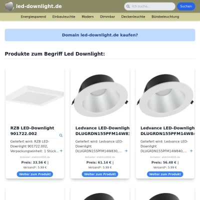 Screenshot led-downlight.de