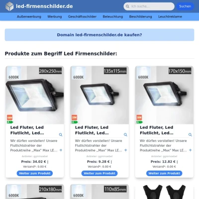 Screenshot led-firmenschilder.de