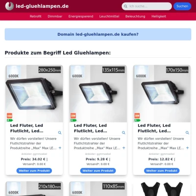 Screenshot led-gluehlampen.de