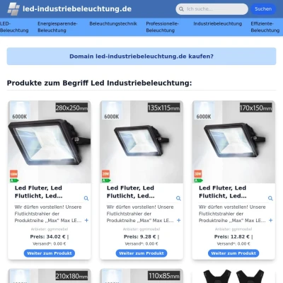 Screenshot led-industriebeleuchtung.de