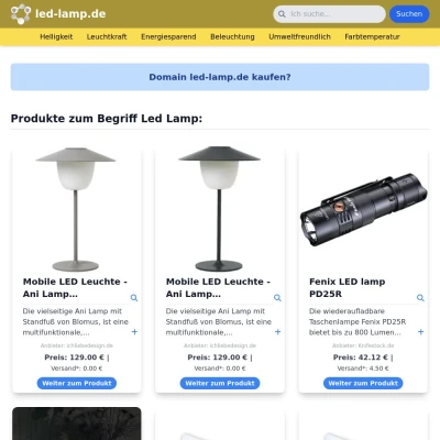 Screenshot led-lamp.de