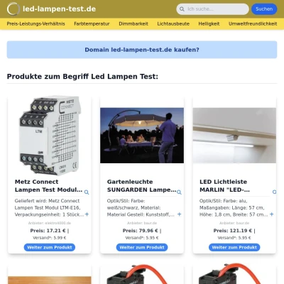 Screenshot led-lampen-test.de