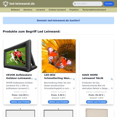 Screenshot led-leinwand.de